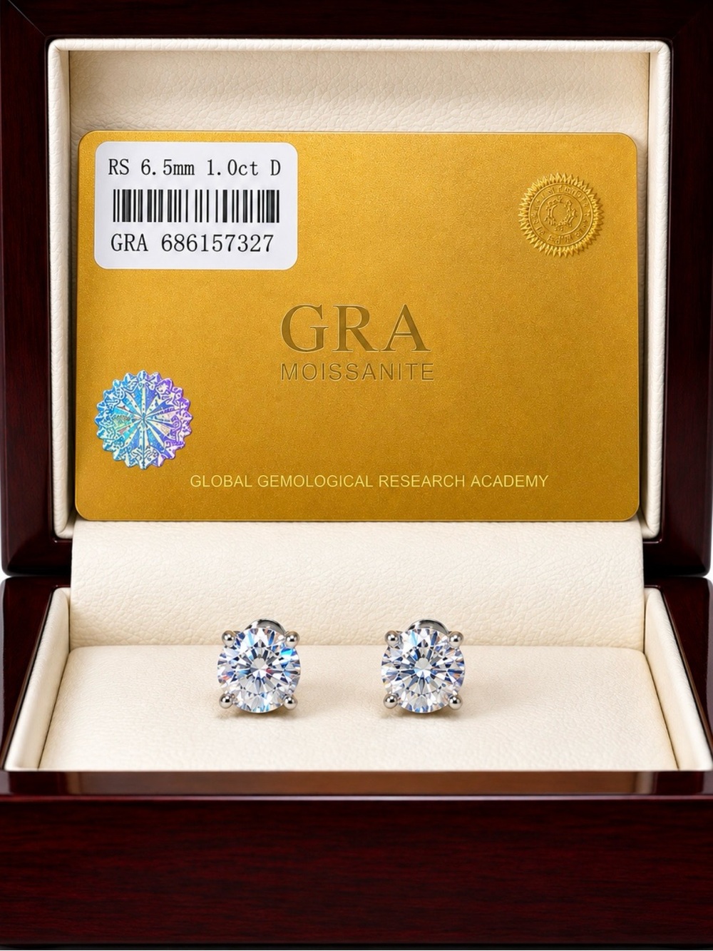 2CT Moissanite Stud Earrings – 925 Sterling Silver